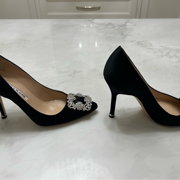 Manolo Blahnik Black Heels with Crystal Accents - Picture 3 of 6